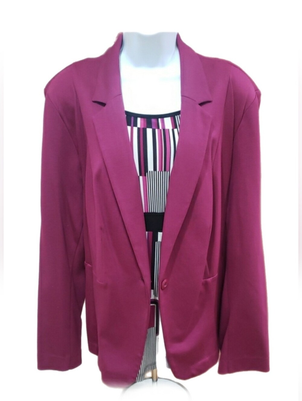 Lane Bryant Fuchsia One-Button Blazer, Size 24